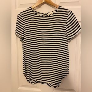 Black and white striped blouse